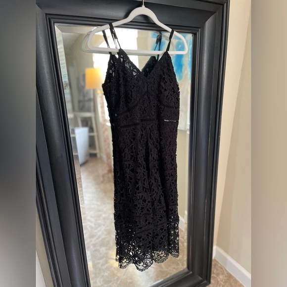 Anthropologie Moon River Black Crochet Lace Dress Size Large - Picture 2 of 9